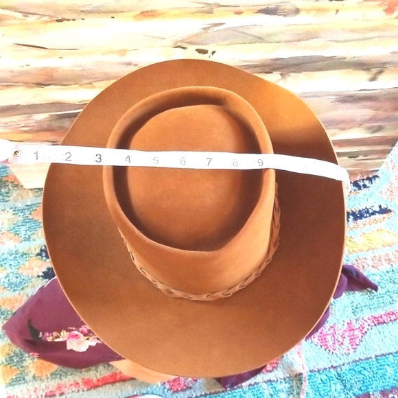 Vtg CHURCHILL LTD Neiman Marcus Tobacco Brown Leather Western Cowboy Rancher Hat - Picture 14 of 16